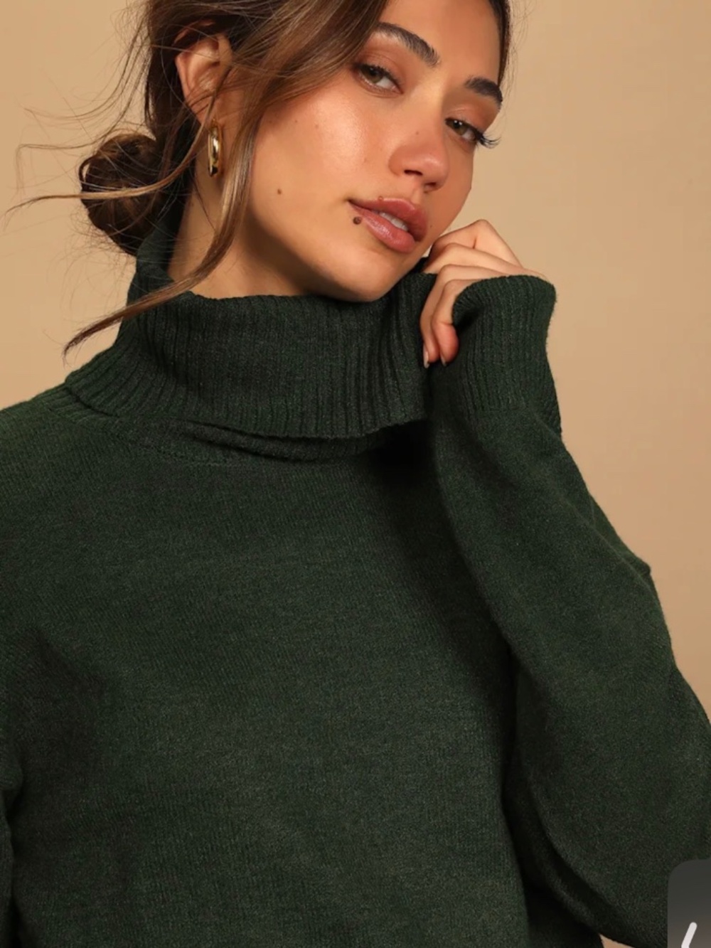Emerald Green Turtleneck Sweater from Lulus